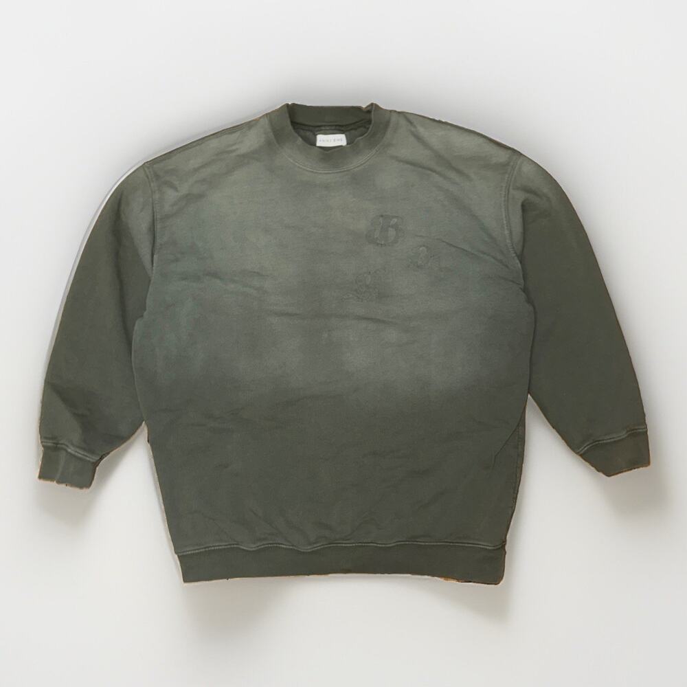 ANINE BING Sweatshirt Womens M Olive Green Oversized Organic Cotton Pullover M
